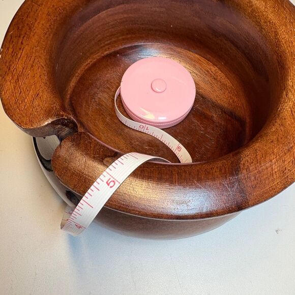 Loops & Threads Sheesham Wood Yarn Bowl – Handcrafted Knitting Crochet Holder – - Picture 5 of 5